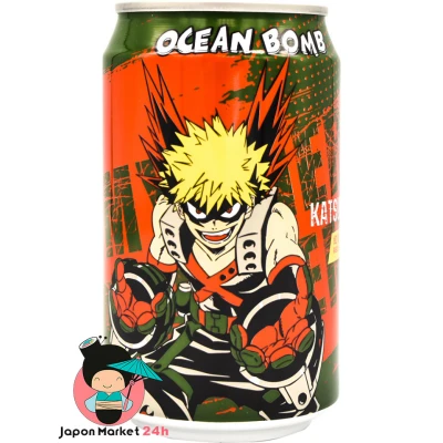 Ocean Bomb de uvas rojas edición Boku No Hero (Katsuki Bakugo) 330ml