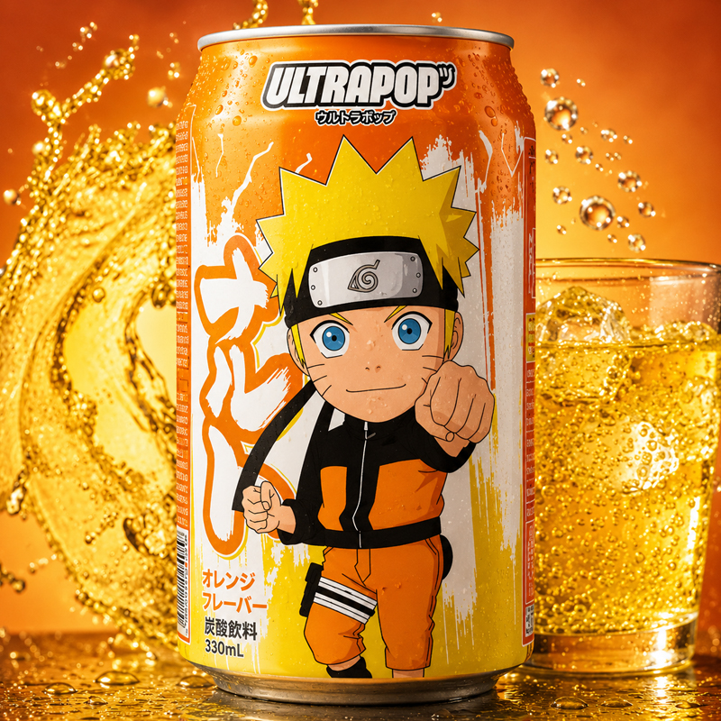 Refresco SodaCan Edición Naruto Sabor Naranja