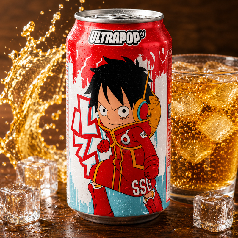 Refresco SodaCan Edición One Piece Sabor Limonada de Fresa