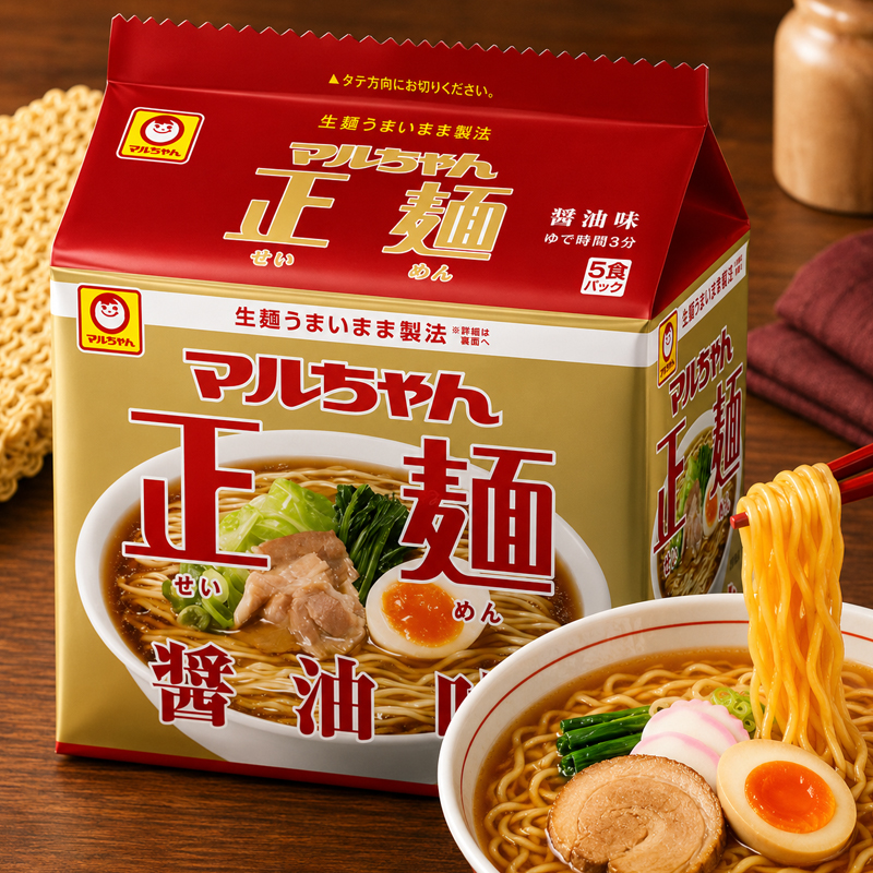 Ramen Maruchan Sabor Cerdo, Pollo y Soja (5 Packs)