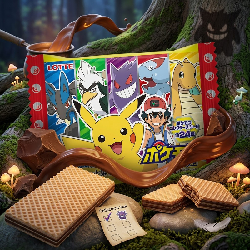 Wafers Lotte de Chocolate Edición Pokémon