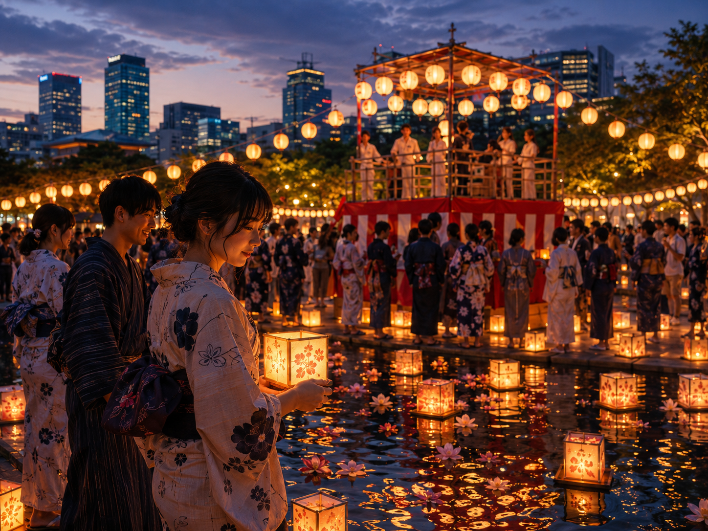 En Agosto Japón se prepara para celebrar el Obon: tradiciones, faroles flotantes y verano japonés.
